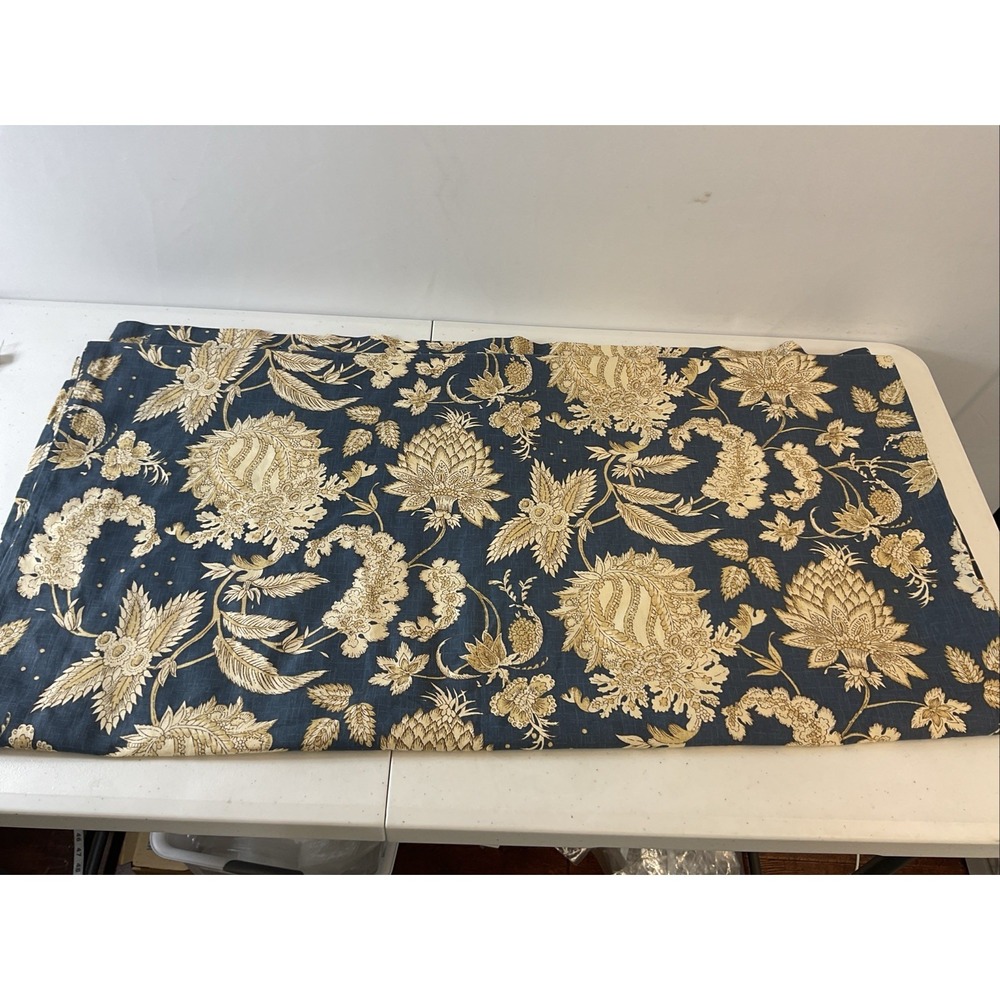 Pottery Barn Margaret Linen Blend Shower Curtain 72'' Blue HTF Rare